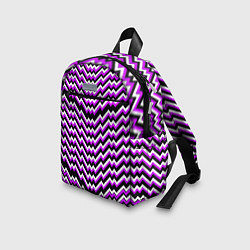 Детский рюкзак Фиолетовые и белые ломаные линии, цвет: 3D-принт — фото 2