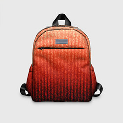 Детский рюкзак Полосатый градиент оранжево-красный в чёрный, цвет: 3D-принт