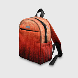 Детский рюкзак Полосатый градиент оранжево-красный в чёрный, цвет: 3D-принт — фото 2