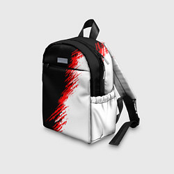 Детский рюкзак Черные красные и белые штрихи красок, цвет: 3D-принт — фото 2