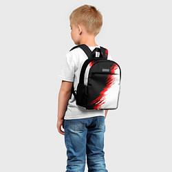 Детский рюкзак Черные красные и белые штрихи красок, цвет: 3D-принт — фото 2