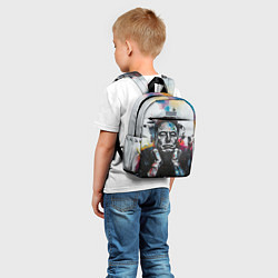 Детский рюкзак Илон Маск граффити портрет на серой стене, цвет: 3D-принт — фото 2