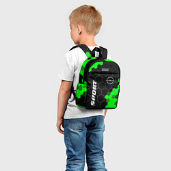 Детский рюкзак Nissan green sport hexagon, цвет: 3D-принт — фото 2