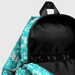 Детский рюкзак Бирюзовая цветочная геометрия, цвет: 3D-принт — фото 2