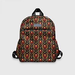 Детский рюкзак Паттерн СССР черный фон, цвет: 3D-принт
