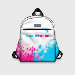 Детский рюкзак AEK Athens neon gradient style посередине, цвет: 3D-принт