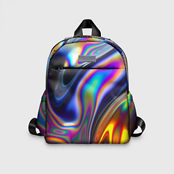 Детский рюкзак Абстрактный разноцветный жидкий металл, цвет: 3D-принт