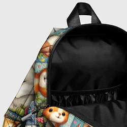 Детский рюкзак Funny hare and his friends - patchwork, цвет: 3D-принт — фото 2