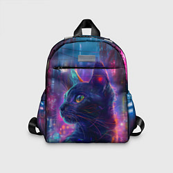 Детский рюкзак Кот в нейросети киберпанк, цвет: 3D-принт
