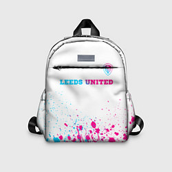 Детский рюкзак Leeds United neon gradient style посередине, цвет: 3D-принт