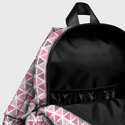 Детский рюкзак Серо-розовый паттерн треугольники, цвет: 3D-принт — фото 2