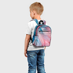 Детский рюкзак Пастельно-голубые и розовые перья, цвет: 3D-принт — фото 2
