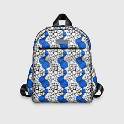 Детский рюкзак Нейрографический узор из синих кругов и овалов, цвет: 3D-принт