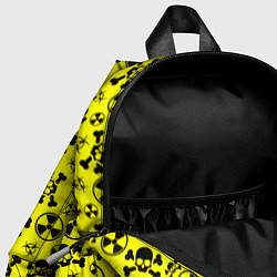 Детский рюкзак Опасные знаки со скелетами паттерн, цвет: 3D-принт — фото 2