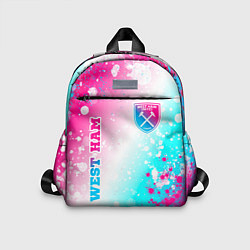 Детский рюкзак West Ham neon gradient style вертикально, цвет: 3D-принт