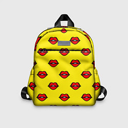 Детский рюкзак Яркий паттерн с губами, цвет: 3D-принт