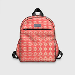 Детский рюкзак Красно-персиковый кружевной узор, цвет: 3D-принт
