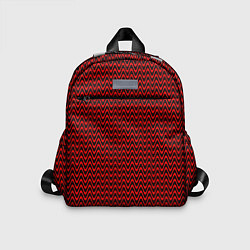 Детский рюкзак Красно-чёрный волнистые линии, цвет: 3D-принт