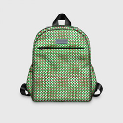 Детский рюкзак Красно-зелёный текстурированный квадраты-рябь