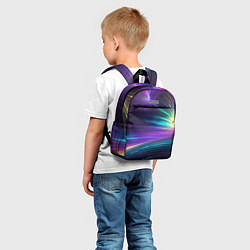 Детский рюкзак Неоновые лучи на фиолетовом фоне, цвет: 3D-принт — фото 2