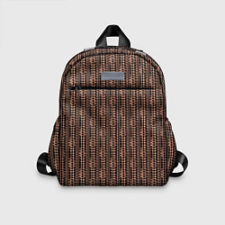 Детский рюкзак Чёрный в персиковый узор текстурированный, цвет: 3D-принт