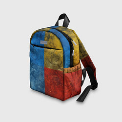 Детский рюкзак Синий жёлтый красный в крапинку, цвет: 3D-принт — фото 2