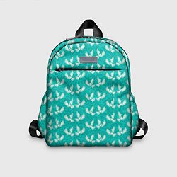 Детский рюкзак Белые совы на бирюзовом фоне, цвет: 3D-принт