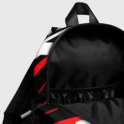 Детский рюкзак Бело-красные полосы на чёрном фоне, цвет: 3D-принт — фото 2