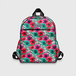Детский рюкзак Анемоны цветы яркий принт, цвет: 3D-принт