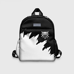 Детский рюкзак Ведьмак белое лого краски, цвет: 3D-принт