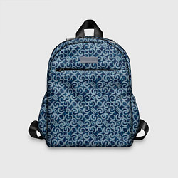Детский рюкзак Синий крупный кружевной узор, цвет: 3D-принт