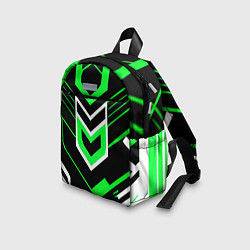 Детский рюкзак Полосы и зелёно-белый шестиугольник, цвет: 3D-принт — фото 2
