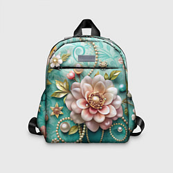 Детский рюкзак Объемные цветы и жемчуг, цвет: 3D-принт