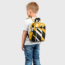 Детский рюкзак Black and yellow stripes on a white background, цвет: 3D-принт — фото 2