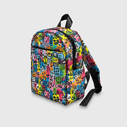 Детский рюкзак Весёлые лица абстрактные, цвет: 3D-принт — фото 2