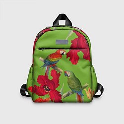 Детский рюкзак Попугаи среди цветов