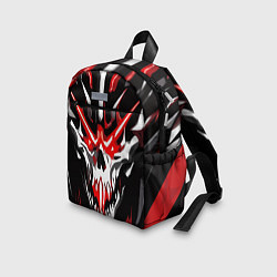 Детский рюкзак Абстрактный белый череп и красные полосы, цвет: 3D-принт — фото 2