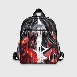 Детский рюкзак Красная каменная абстракция и белая полоса, цвет: 3D-принт