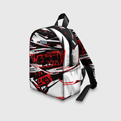 Детский рюкзак Красно-чёрная агрессивная абстракция на белом фоне, цвет: 3D-принт — фото 2