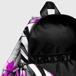 Детский рюкзак Чёрно-розовые агрессивные полосы на белом фоне, цвет: 3D-принт — фото 2