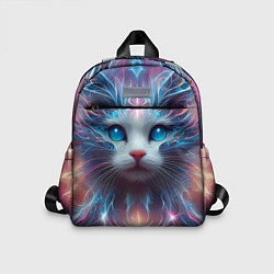 Детский рюкзак Fantastic blue-eyed neon kitten, цвет: 3D-принт