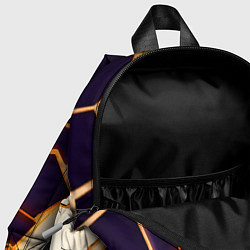 Детский рюкзак Чёрные шестиугольники на чёрном фоне, цвет: 3D-принт — фото 2