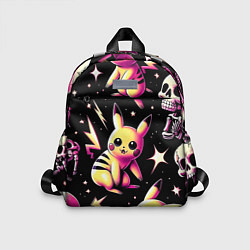 Детский рюкзак Pikachu and skeletons - pattern, цвет: 3D-принт