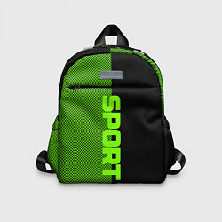 Детский рюкзак Sport чёрно-зелёный пополам
