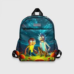 Детский рюкзак Rick and Morty on the fly agaric planet, цвет: 3D-принт