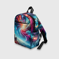 Детский рюкзак Fantastic neon space landscape - ai art fantasy, цвет: 3D-принт — фото 2
