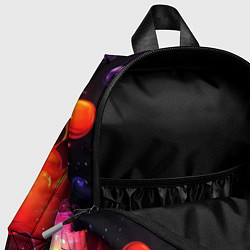 Детский рюкзак Радужные кляксы на черном фоне, цвет: 3D-принт — фото 2