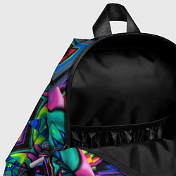 Детский рюкзак Оптический узор неоновые краски, цвет: 3D-принт — фото 2