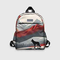 Детский рюкзак Лиса и красные горы, цвет: 3D-принт