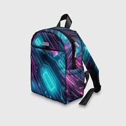 Детский рюкзак Неоновый узор киберпанк микросхемы, цвет: 3D-принт — фото 2